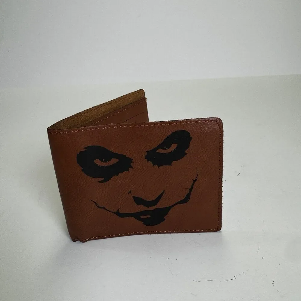 Unbranded Joker Brown Leather Bi-Fold Wallet
